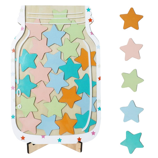 Reward Jar with 25 Stars, Reward Jars for Children Good Behaviour