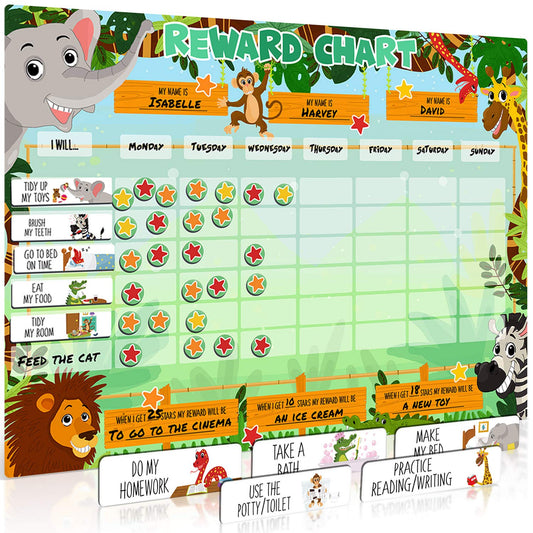 Luigi's Large Safari Animal Potty Training Reward Chart
