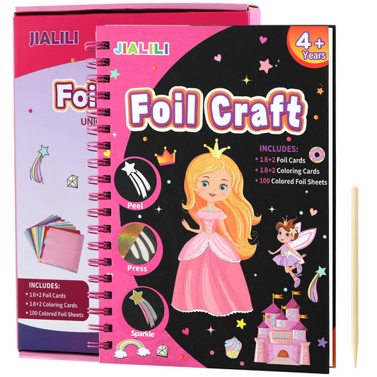 Art Fun Kit for Kids,Unicorn Foil &Coloring Set 2-in-1