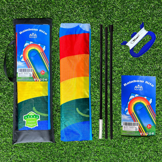 Rainbow Delta Kites for Adults-Beginner kite for kids Easy to fly